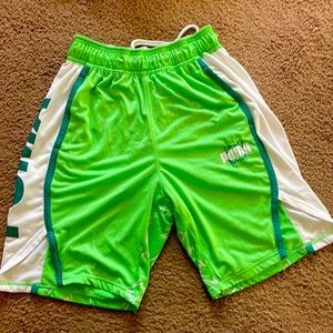 Green puma shorts